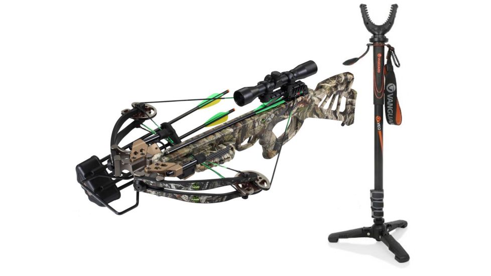 SA Sports Outdoor Gear Empire Beowulf, Crossbow Pkg. Camouflage, 611 W/ Vanguard Veo Shooting Stick