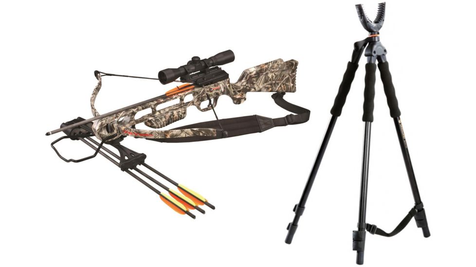 SA Sports Outdoor Gear Fever Crossbow Pkg., Camouflage, 543 W/ Vanguard Quest Tripod