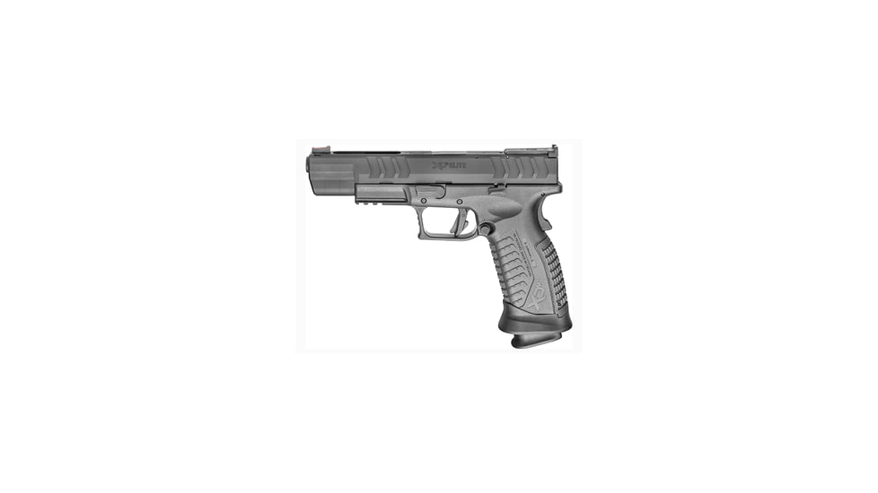Springfield Armory XD-M-Elite Pistol, 9mm Luger, 5.25 in barrel, black polymer frame, integrated polymer grip, recoil operated semi-automatic, striker single-action, trigger safety, fiber-optic front, adj. target rear, 22 round magazine, SAXDMELT3-FRRMPG