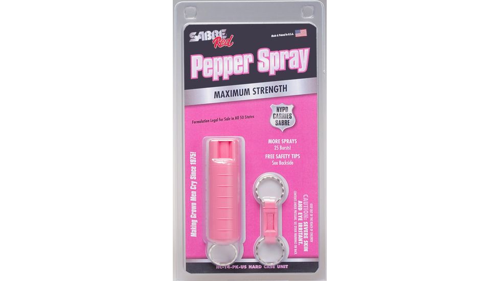 Sabre .54 oz Hard Case w/ Quick Release Key Ring, PINK HC-14-PK-US