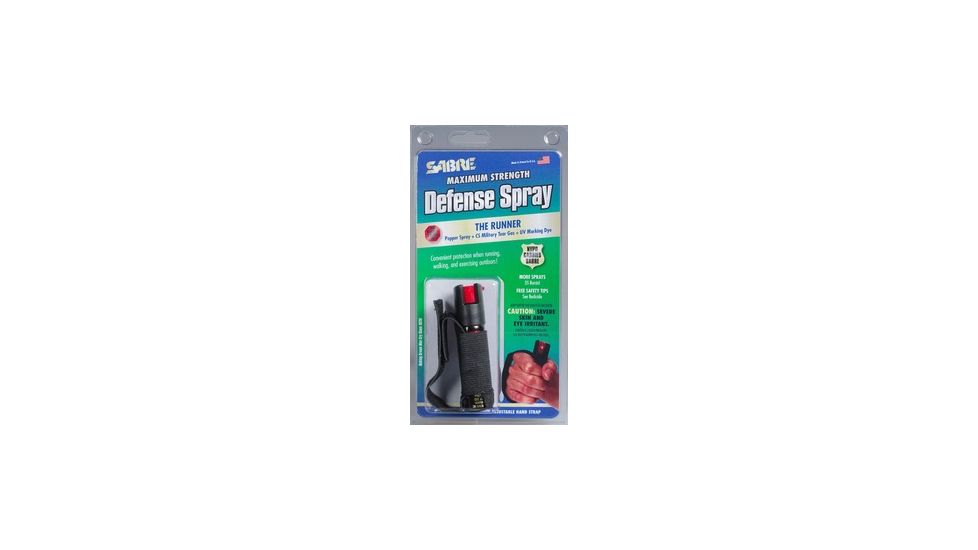 Sabre .75 oz Jogger/Runner Unit Maximum Strength Defense Spray, BLACK P-22J-OC