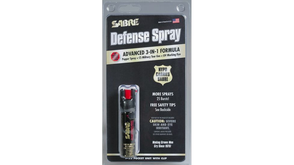 Sabre .75 oz Pocket Unit w/Clip Advanced 3-in-1 Formula, Black P-22