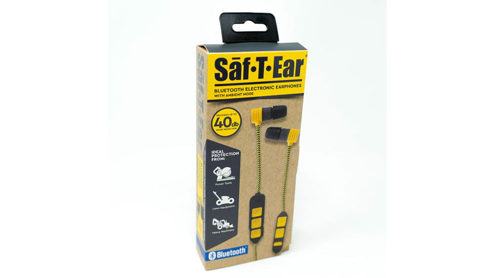 Saf-T-Ear Bluetooth Dual Mode Earphones w/25dB of Noise Reduction, Yellow/Gray, ERSTE-BTEARBUDSDUAL