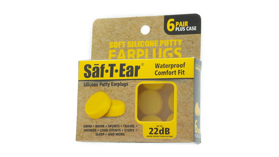 Saf-T-Ear Moldable Silicone Soft Waterproof Earplugs, Comfort Fit, 6-Pair Set, Yellow, One Size, LA-ERSTE-SOFTPLUG