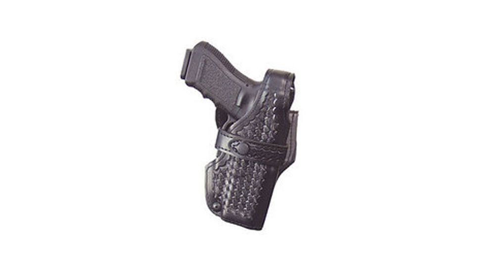 Safariland 070 SS III Mid-Ride Level-III Retention, S&amp;W Perf. Center 6 1/2in. Scope Mount T.S.W.356, Basket Weave Black, Right Hand, 070-18-181