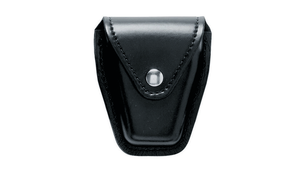 Safariland 190 Handcuff Case W/ Top Flap, Asp Model 100, STX Plain Black W/ Black Plastic Snap 190-2-41PBL