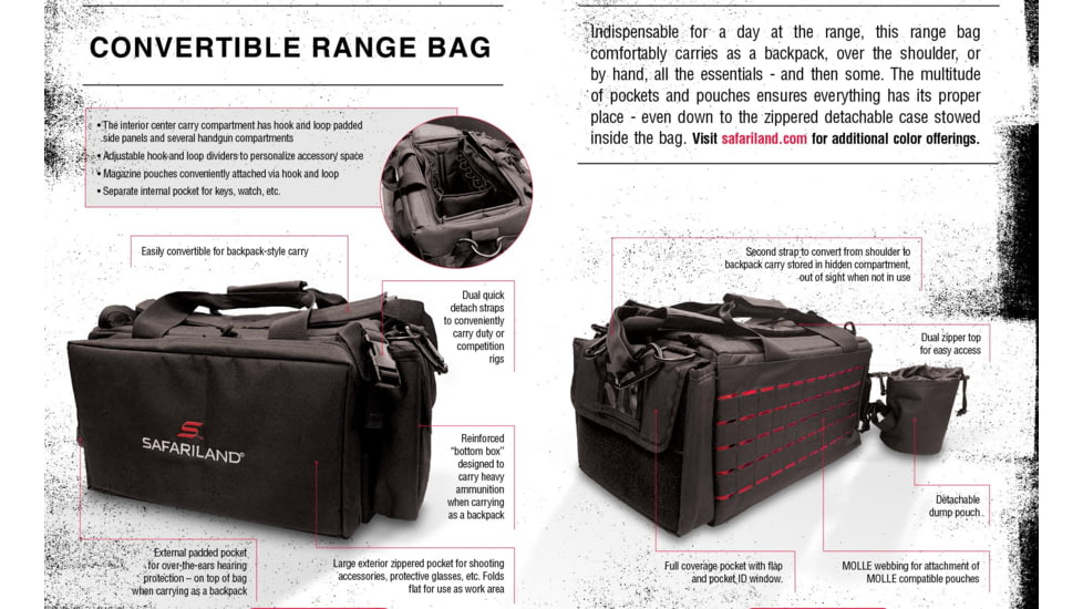Safariland 4560 Convertible Range Bag, Black, 4560-4