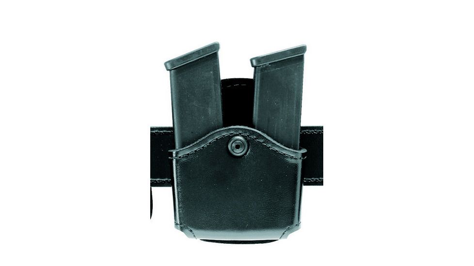 Safariland 572 Open Top Double Magazine Pouch, Paddle, Double Stacked 9mm Magazines GL17, 22, STX Plain Black, 572-83-41