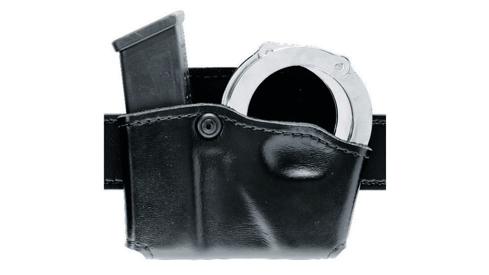 Safariland 573 Concealment Magazine Holder, Paddle, Single w/Cuff Pouch - Plain Black, Right Hand 573-76-21
