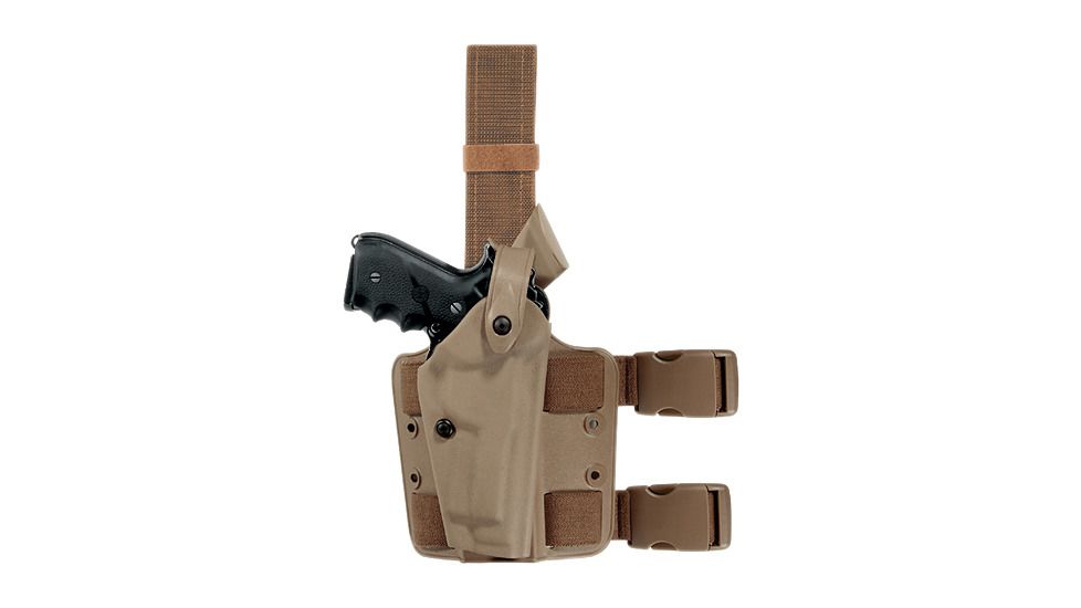 Safariland 6004 SLS Tactical Holster w/Dbl Leg Straps, Springfield Armory XD 9mm, .40, .45 w/ITI M3/M6, TLR-1/TLR-2, SF X200/X300, Las-Tac2 4.0in., OD Green, Left Hand, 6004-14821-562