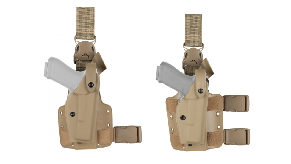 Safariland 6005 SLS Tactical Holster w/ Quick Release Leg Harness - STX FDE Brown, Right Hand 6005-5340-551, Brown, Flat Dark Earth