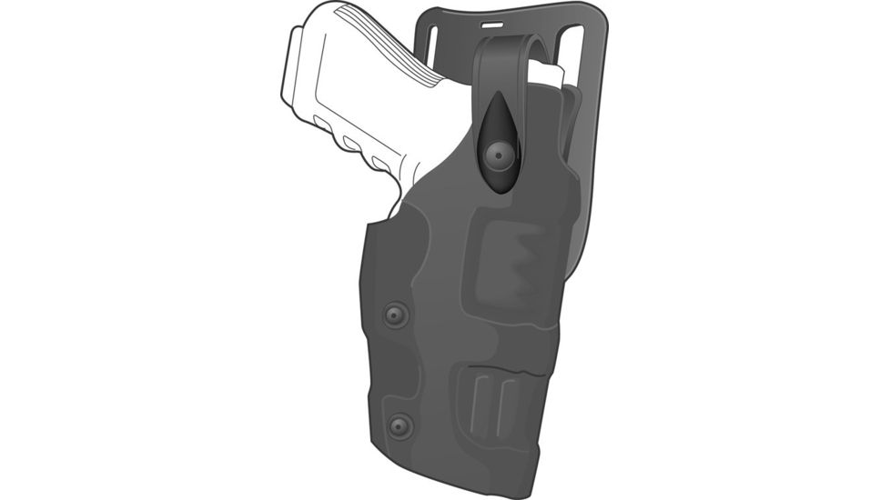 Safariland 6275 Raptor Level II Plus, Low-Ride UBL Holster - Hi Gloss Black, Left Hand 6275-77-92