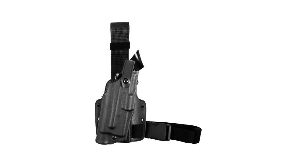 Safariland 6305 ALS QR Thigh Holster, STX TAC Black, Right Hand - Springfield Op 1911-A1 Railed