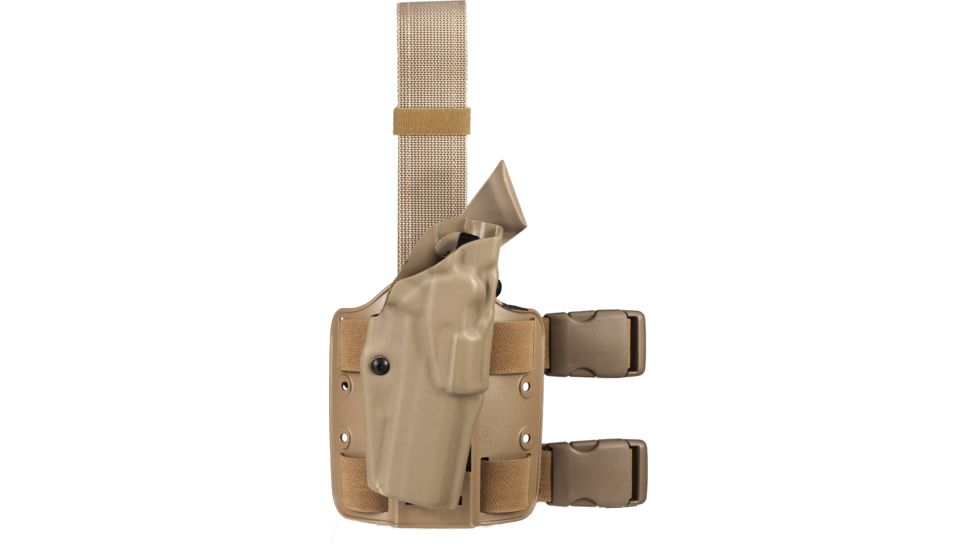 Safariland Model 6354 ALS Tactical Thigh Holster, SIG Sauer P320 Compact, SureFire X300U, Right, STX Plain, FDE Brown, 6354-7502-551-MS19