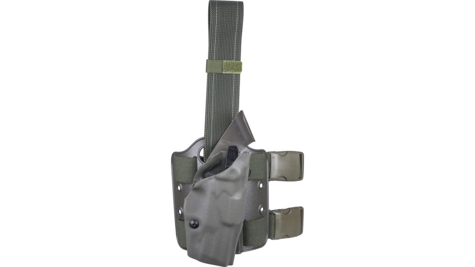 Safariland 6384 ALS OMV Tactical Holster, S&amp;W M&amp;P 9L 5in. w/o Thumb Safety w/SF X200/X300, OD Green, Right Hand, 6384-8192-561