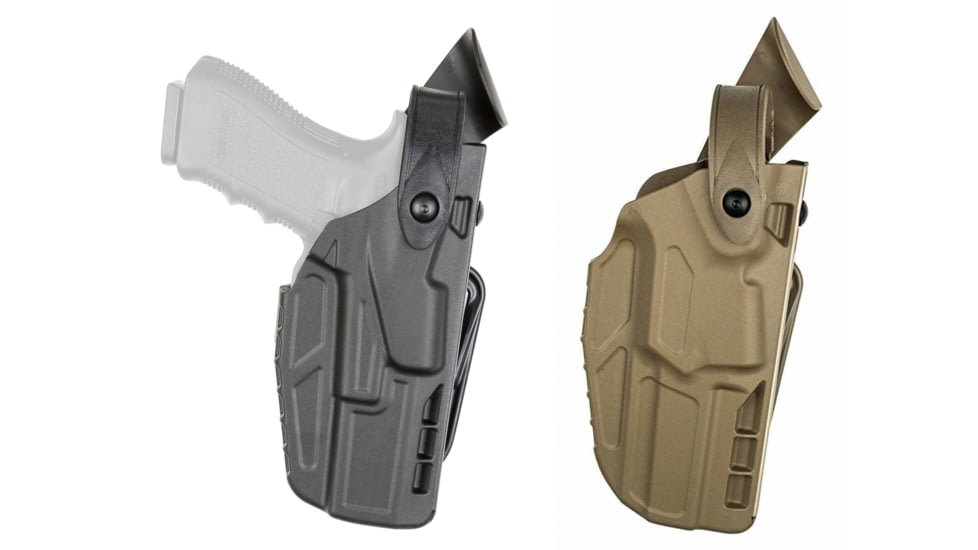 Safariland 7280 7TS SLS Mid-Ride Level II Retention Duty Holster, Black, Plain Black