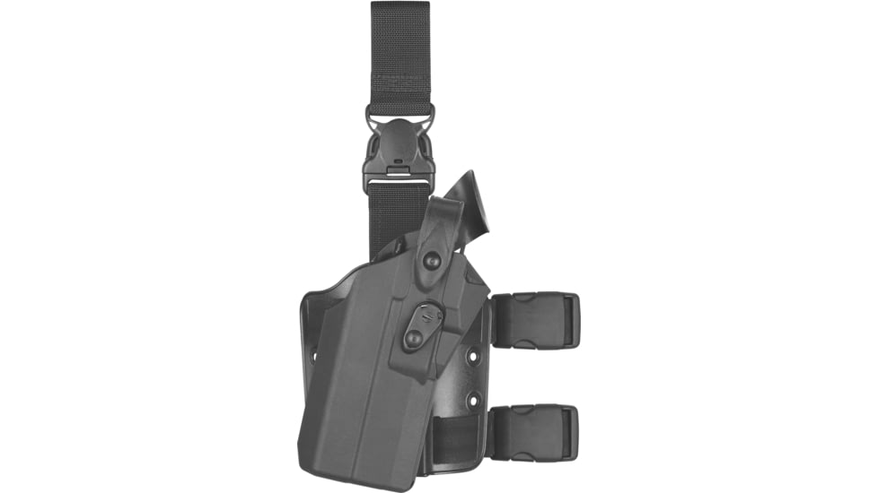 Safariland 7305RDS 7TS ALS/SLS Tactical Holster w/Quick-Release Leg Strap, Glock 17 MOS w/ TLR-1, TLR-1HL, X200, X300, X300U Surefire X300U/V, Right Hand, STX Plain Black, 8325, 7305RDS-8325-411