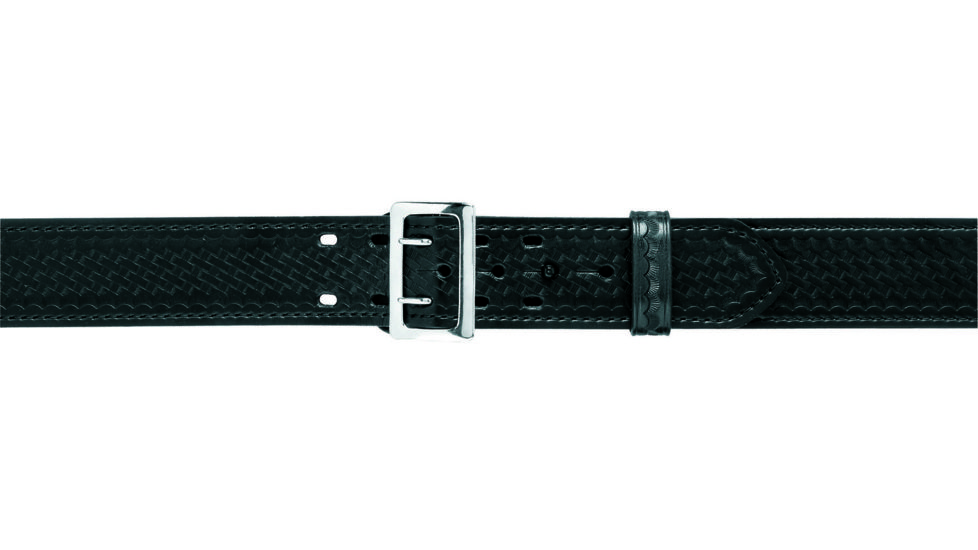 Safariland 87 Suede Lined Belt, Chrome Buckle, Basket Black, Waist 36 in