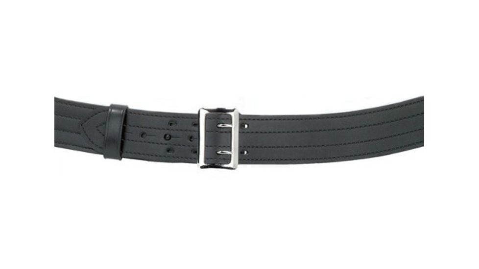 Safariland 872 Suede Lined Contour Belt-Chrome Buckle-2.25in, Black, Nylon Look Finish Size-40in 872-40-26