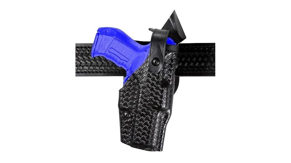 Safariland 6360 Level III Retention ALS/SLS Duty Mid-Ride Holster, Springfield Armory 1911, Right Hand, STX Hi Gloss, Black, 6360-56-91-NH