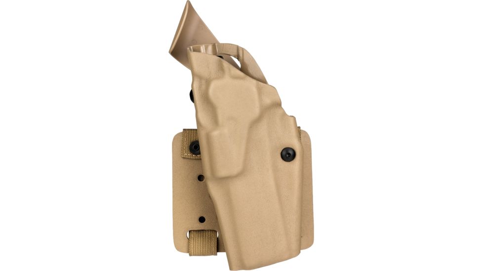Safariland ALS Tactical Thigh Holster, Left Hand, STX FDE Brown Small Molle Adapter Plate 6354-56-552-MS8