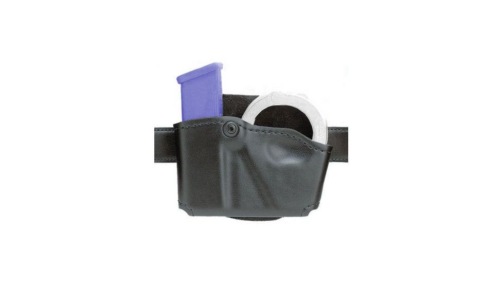 Safariland 573 Concealment Magazine Holder, Paddle, Single w/Cuff Pouch - STX Plain Black, Ambidextrous 573-83-411