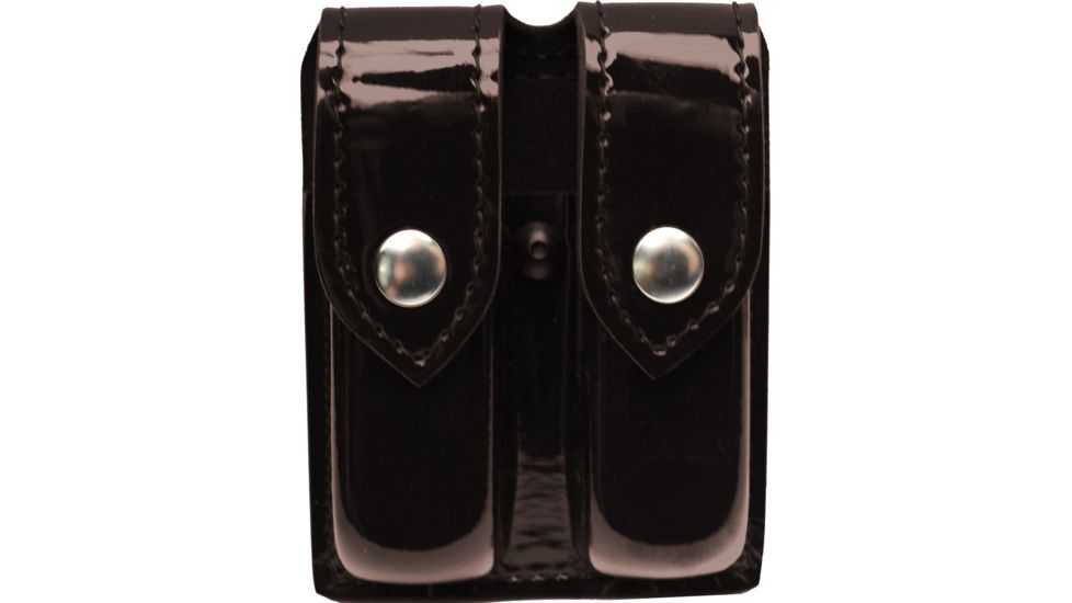 Safariland 77 Double Handgun Magazine Pouch - High Gloss Cordovan, Ambidextrous - Fits Glock 19, Sig P250 &amp; Similar 