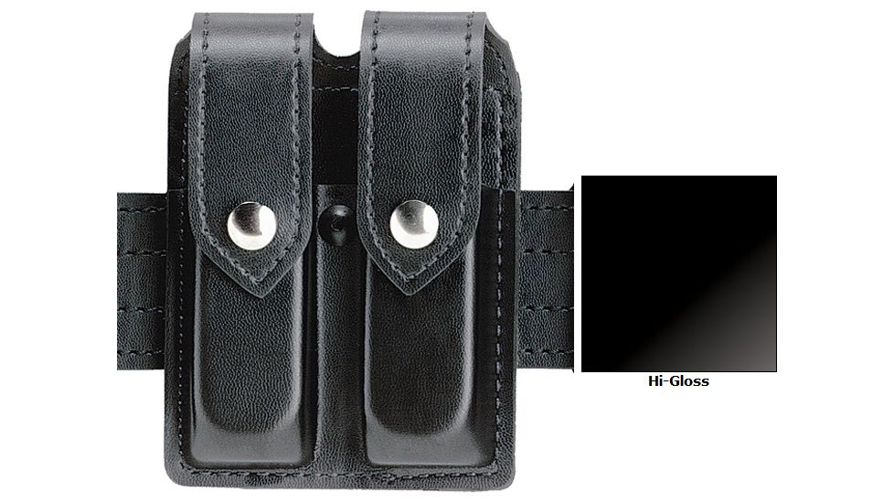 Safariland Double Mag Pouch w/Flap Hi-Gloss Black Fits Glock 20 21 78-383-9