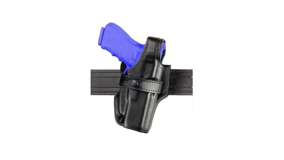 Safariland Duty Holster, SSIII Mid-Ride, Level III Retention, Right Hand, Basket Black 3in. Belt Slots with Brass Snap 070-18-181-3B