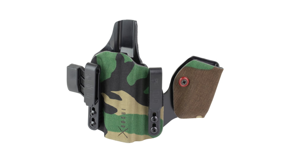 Safariland INCOG-X, Joint Collaboration with Haley Strategic, Inside the Waistband Holster, Fits Glock 17/19, Integrated Magazine Caddy, Microfiber Suede Wrapped Boltaron Construction, Woodland Camo, Right Hand, 1341348