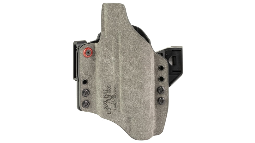 Safariland INCOG-X, Joint Collaboration with Haley Strategic, Inside the Waistband Holster, Fits GLOCK 17/19 with Large Light and Red Dot, Boltaron Construction, Suede Finish, Gray, Right Hand, 1337166,