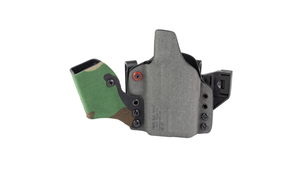 Safariland INCOG-X, Joint Collaboration with Haley Strategic, Inside the Waistband Holster, Fits Glock 17/19 with Light, Integrated Magazine Caddy, Microfiber Suede Wrapped Boltaron Construction, Woodland Camo, Right Hand, 1341342