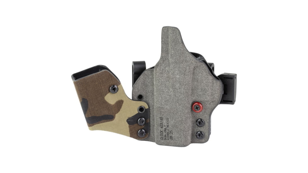 Safariland INCOG-X, Joint Collaboration with Haley Strategic, Inside the Waistband Holster, Fits Glock 43X/48, Integrated Magazine Caddy, Microfiber Suede Wrapped Boltaron Construction, Woodland Camo, Right Hand, 1341411