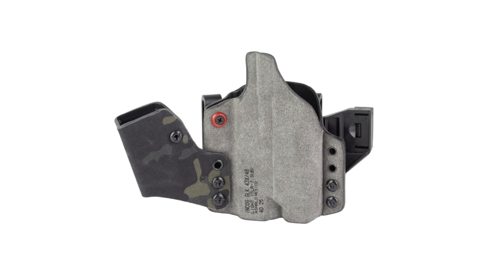 Safariland INCOG-X, Joint Collaboration with Haley Strategic, Inside the Waistband Holster, Fits Glock 43X/48 with Light, Integrated Magazine Caddy, Microfiber Suede Wrapped Boltaron Construction, Multicam Black, Right Hand, 1341401
