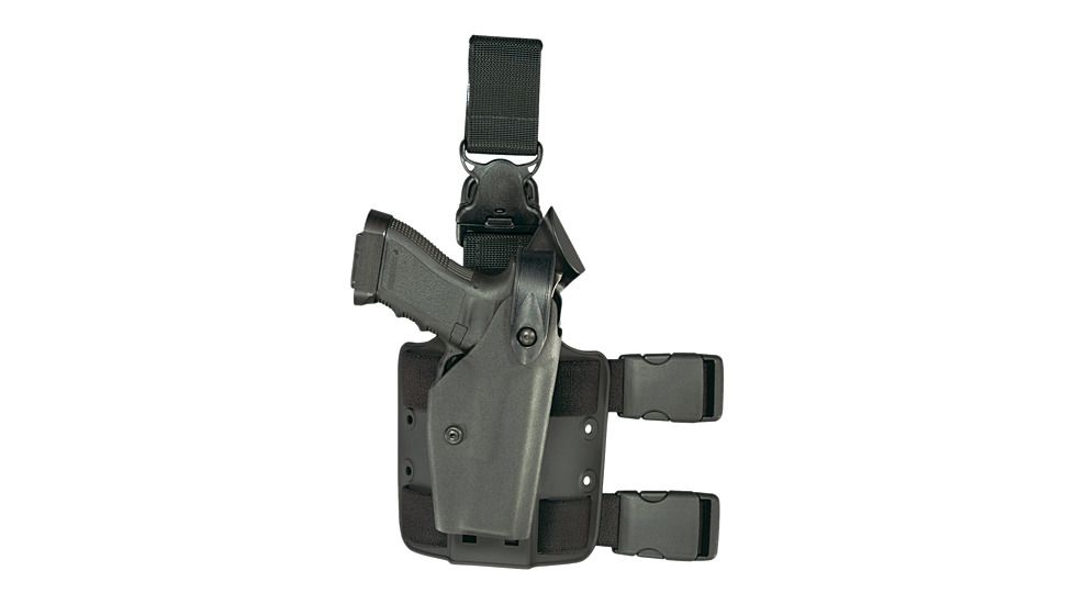 Safariland Legshroud w/ Harness Holster, Black, 6005-6-123-MS17