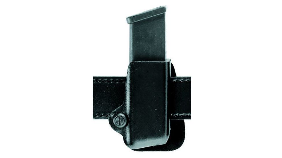 Safariland 74 Mag & Rifle Pouch Combo, Glock 20 10mm 4.6in., Glock 21 .45 Cal., Nylon Look Black W/ Black Plastic Snap 74-383-22PBL