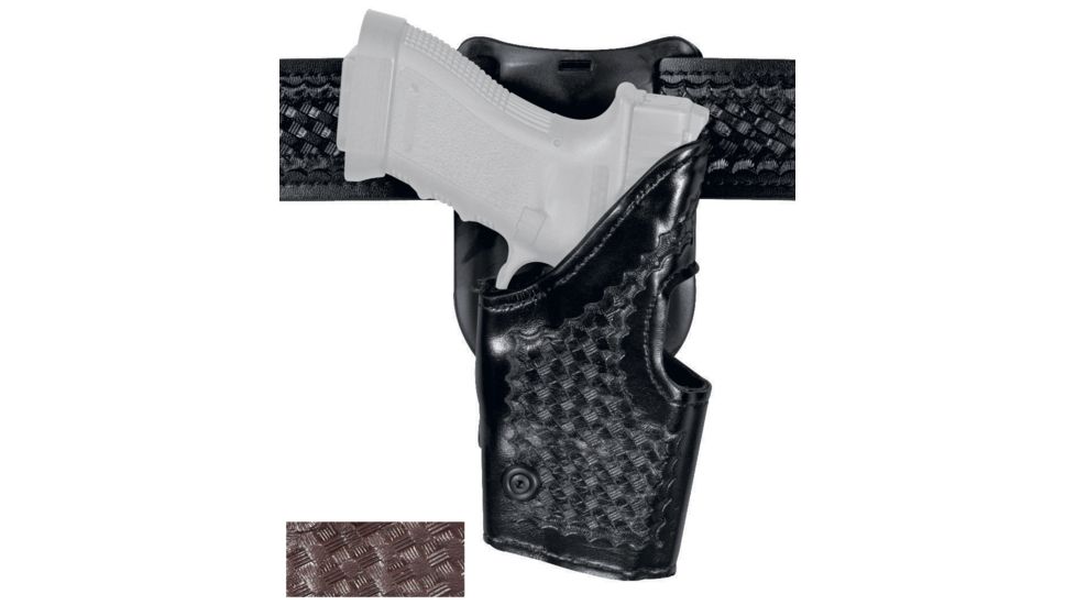Safariland 295 Mid-Ride Level-II Retention S&amp;W 40F 4 1/2in. Basket Weave Brown Right Hand 295-40-071
