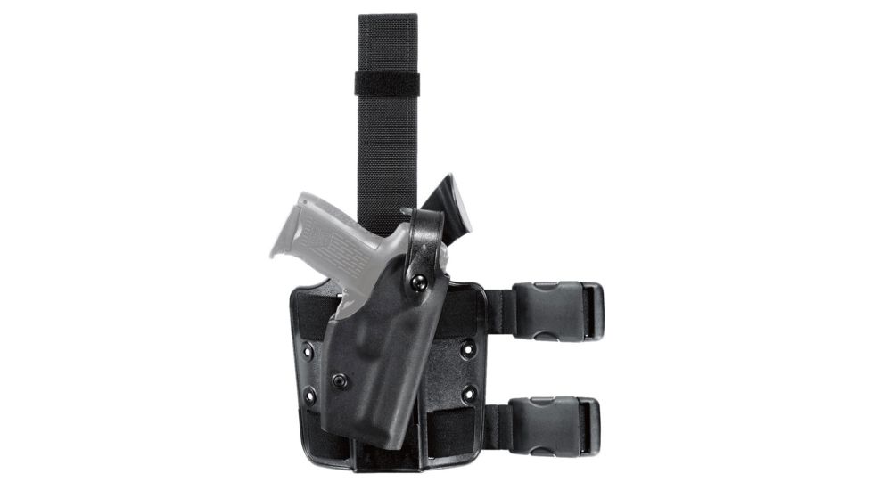 Safariland Model 6004 SLS Drop-Leg Holster, Glock 17/22/31 w/ITI M3 Light, Right Hand, Plain Black, 6004-832-121