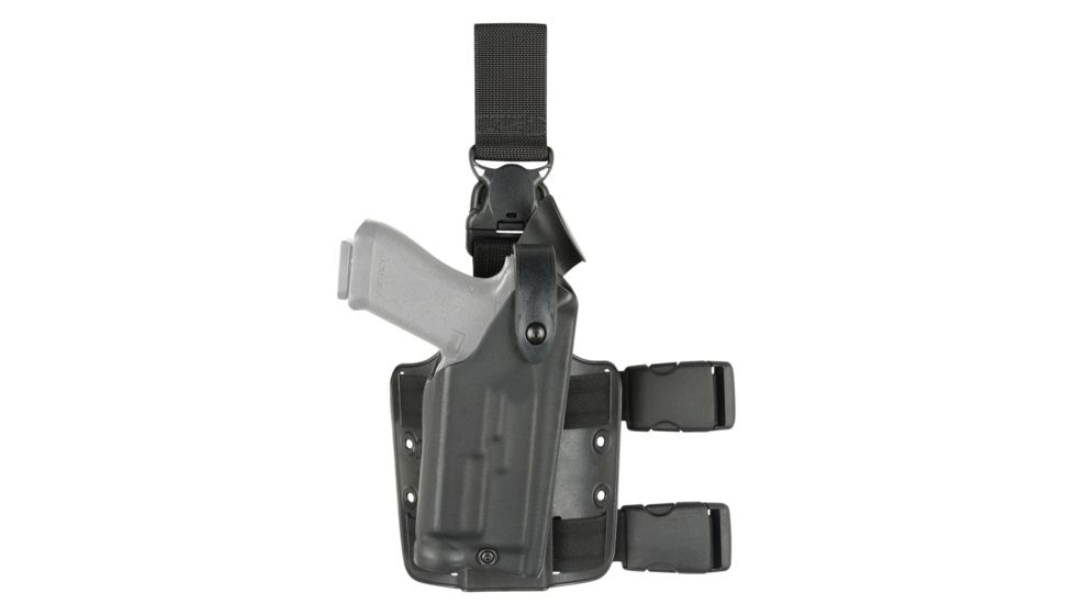 Safariland Model 6005 SLS Drop-Leg Holster, Glock 17/22/31 w/ITI M3 Light, Left Hand, Plain Black, 6005-832-122