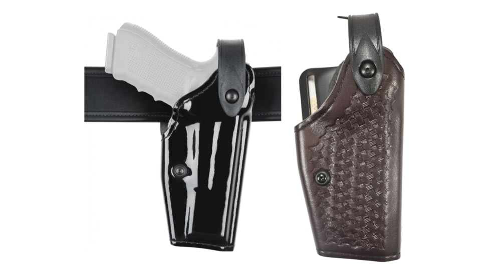 Safariland Model 6280 SLS Mid-Ride Level-II Duty Glock Holster, Left Hand, Black, Cordovan