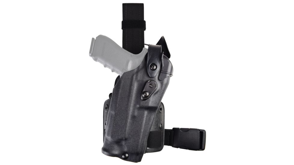 Safariland Model 6304 ALS/SLS Tactical Holster, Canik TP9SFx, Left Hand, Single Strap Leg Shroud, STX Tactical, Black, 1323466