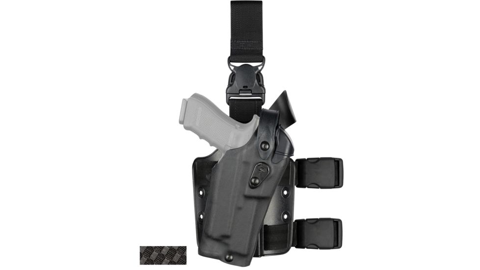 Safariland Model 6305 ALS/SLS Drop-Leg Holster, Glock 20/21 w/ITI M3 Light, Right Hand, STX Basket Weave Black, 6305-3832-481