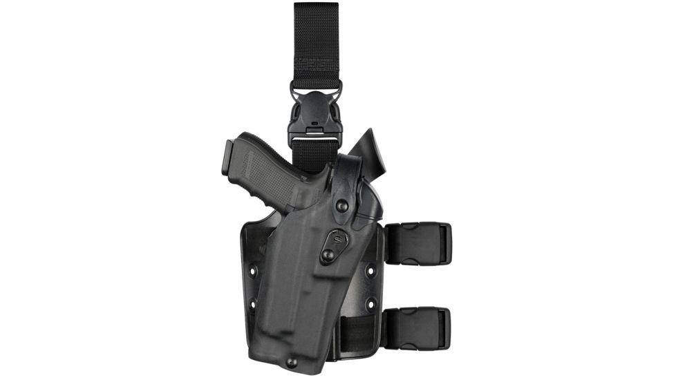 Safariland Model 6305RDS ALS/SLS Drop Leg Holster, Sig Sauer P320 9mm/.40 Full Size w/ITI M3/Streamlight TLR1/SF X300/X300U, Right Hand, Cordura, Double Strap, Quick Release, Black, 6305RDS-4502-781