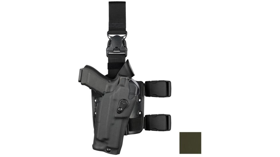 Safariland 6384RDS ALS OMV Drop Leg Tactical Holster, M&amp;P 9/40 w/X300U, Right, Ranger Green, Cordura, 1329670
