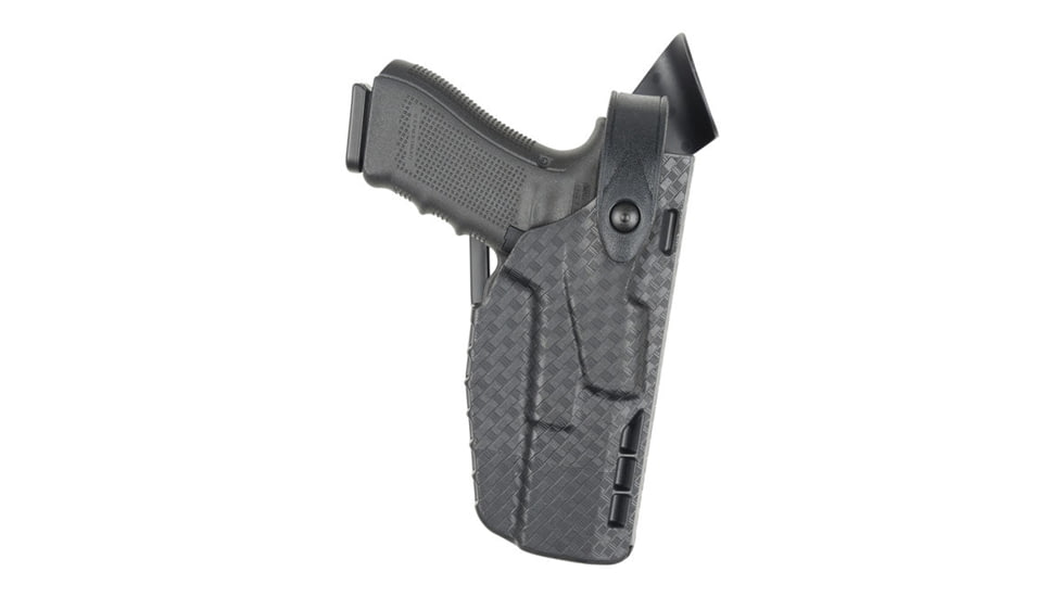 Safariland 7360 7TS ALS/SLS Mid-Ride Level III Glock Duty Holster, Glock 17/22, Left, Basketweave Black, 7360-83-482