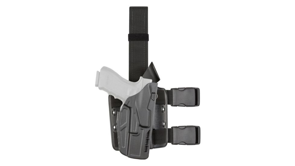 Safariland Model 7384 7TS ALS/OMV Drop-Leg Holster, Glock 17/22/31 w/ITI M3 Light, Right Hand, STX Plain Black, 7384-832-411