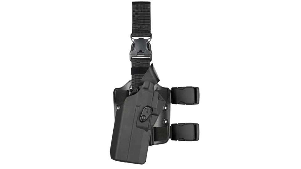 Safariland Model 7385rds 7ts Als Omv Tactical Holster W/ Quick Release Leg Strap For Glock 17 W/ Light, Black, 7385RDS-8325-411