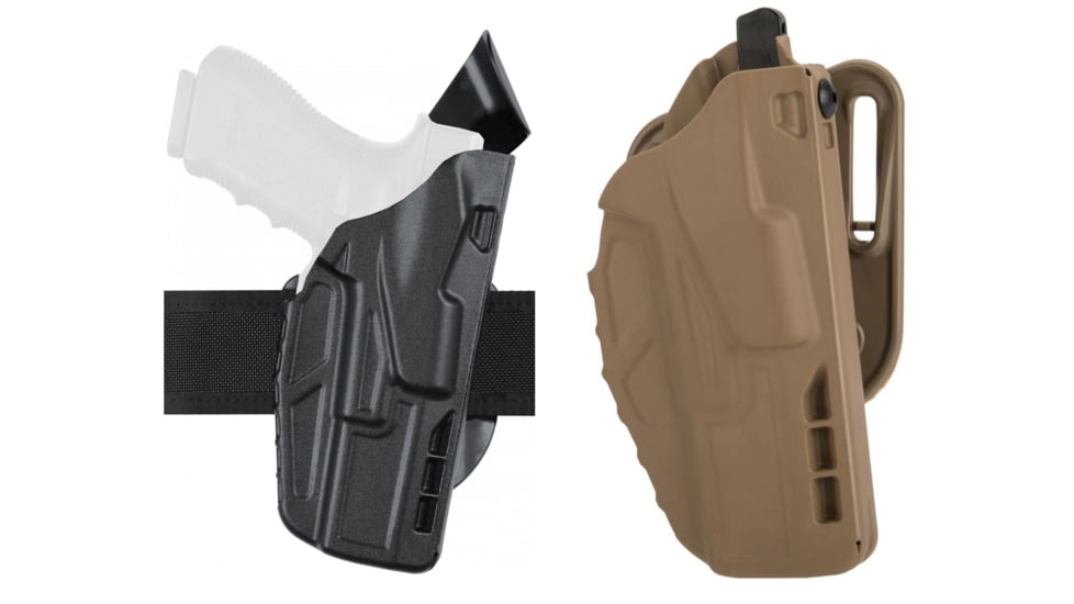 Safariland Model 7392 7ts Als Hi-ride Duty Holster, Black, FDE Brown