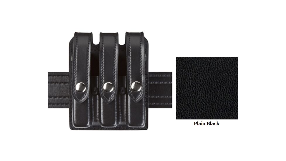 Safariland Model 777 Slim Triple Mag Pouch w/Flap B/W Black Fits Glock 17 777-83-4PBL