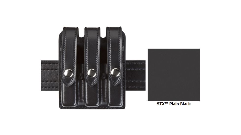Safariland Model 777 Slim Triple Mag Pouch w/Flap STX Black For Glock 20 21 777-383-13PBL